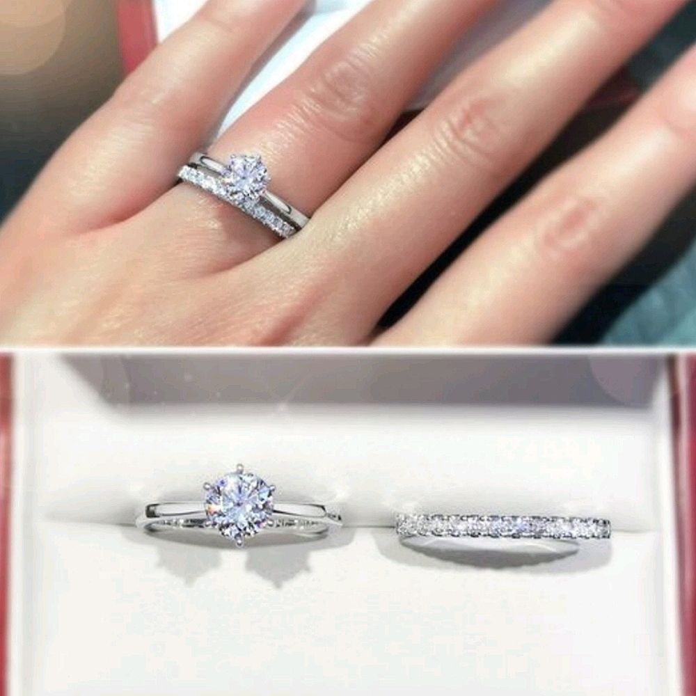 925 CZ Diamond Ring Set